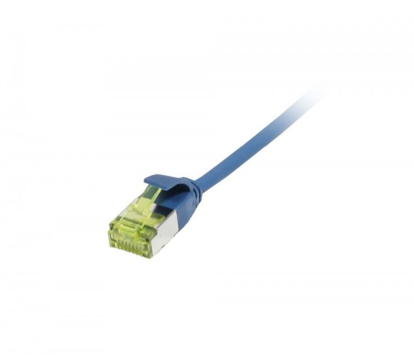 Patchkabel RJ45, CAT6A 500Mhz, 1.5m, blau, U/FTP, slimline rund d 3,8mm, TPE/LSZH(Superflex), AWG32, mit CAT7 Rohkabel, Synergy 21