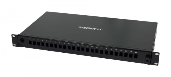 LWL-Patchpanel 24xLC-Duplex-Buchsen, 19&quot;, OM5, 50/125u Multimode, Schwarz, Synergy 21,