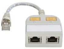 Telegärtner T-Adapter, CAT5E, RJ45-&gt;10/100 2x, ungeschirmt