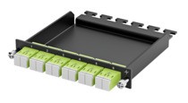 Telegärtner LWL, Baugruppenträger HD3-ES, zbh. Patch-Modul 0,5HE 6xLC-D/PC OS2