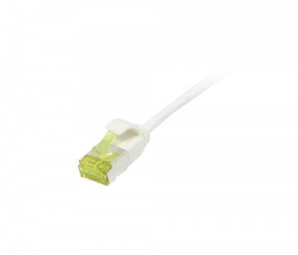 Patchkabel RJ45, CAT6A 500Mhz, 2m, weiss, U/FTP, slimline rund d=3,8mm, TPE/LSZH(Superflex), AWG32, mit CAT7 Rohkabel, Synergy 21