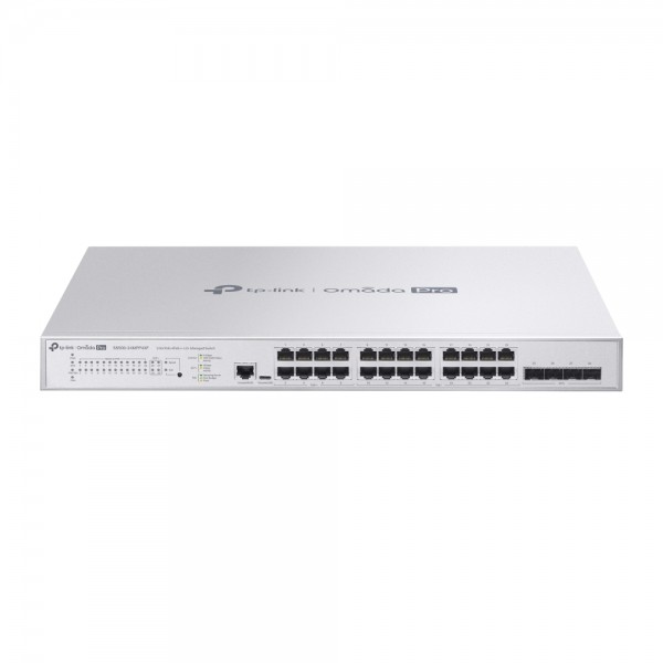 Omada PRO full managed Layer 2+ Switch Â• 28 Port Â• 24x 2.5GbE, 4x SFP+ Â• PoE Budget 500W Â• 8x PoE bt, 16x PoE at/af Â• Omada PRO Â• S5500-24MPP4XF
