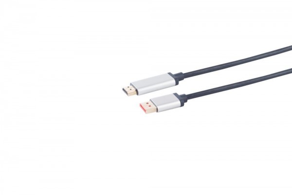 Kabel Video DisplayPort 1.4 => HDMI 1.4, ST/ST, 1.5m, 4K@60hz Aluminium Stecker,