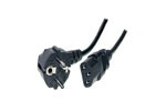 Netzkabel 230V Schutzkontakt CEE7(Stecker)90°->Kaltgeräte IEC-C13(Buchse), 2m,Black