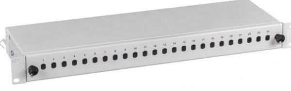LWL-Patchpanel für 24xST-Buchsen, 19&quot;/1HE, Einbau, ohne ST/FC-Kupplungen, nicht ausziehbar,