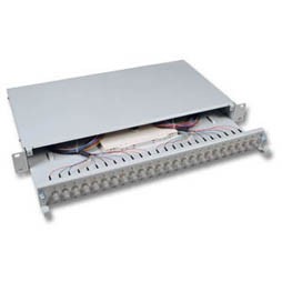 LWL-Patchpanel Spleisbox,19&quot;, 12xST, 50/125um, ausziehbar, OM3