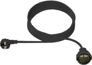 Bachmann Kabel, Verlängerung, Dose(CEE7)-&gt;Stecker(CEE7), 10m, schwarz,