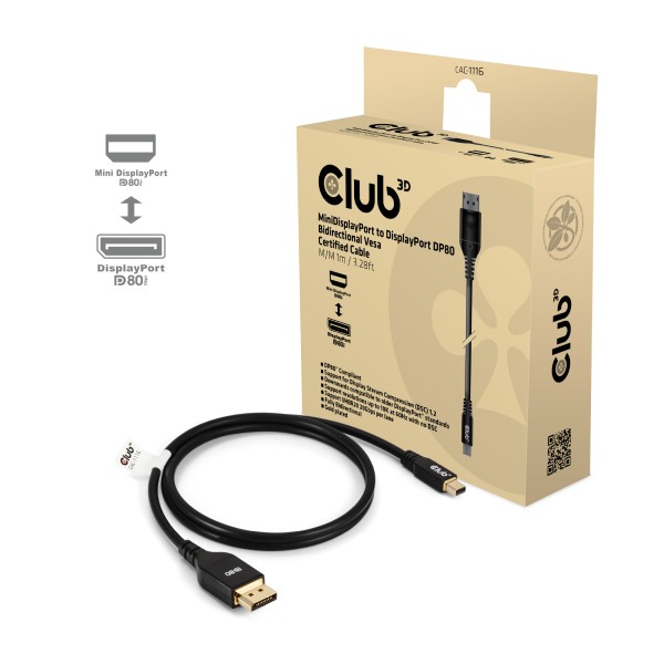 Kabel Video DisplayPort Mini =&gt; DisplayPort ST/ST 1,0m *Club3D*