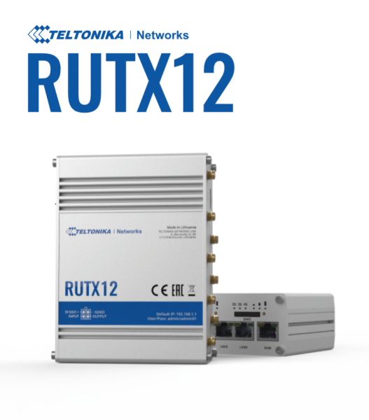 Teltonika - Routeur - RUTX12 - Routeur double LTE CAT6 WLAN
