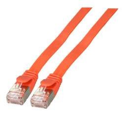 Patchkabel RJ45, CAT6A 500Mhz, 5m, rot; U/FTP; flach,