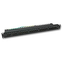 Patch Panel 25xTP,CAT3,ISDN,19&quot;,Schwarz,