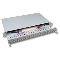 LWL-Patchpanel Spleisbox,19&quot;, 12xST, 9/125um,ausziehbar,