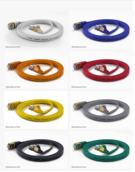 WantecWire FTP, extra flaches Patchkabel CAT6a, q=1,6x6,5mm, grün, Länge 1,50 m