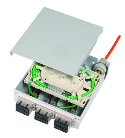 Telegärtner LWL Wandverteiler Spleisbox 19&quot; 6xST-Duplex 50/1