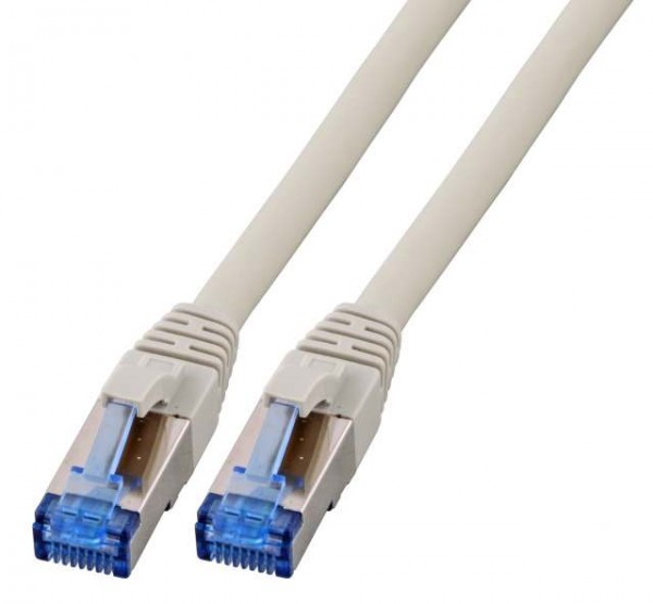 Patchkabel RJ45, CAT6A 500Mhz, 2m, grau; S-STP(S/FTP); TPE(Superflex), mit Cat.7 Rohkabel,