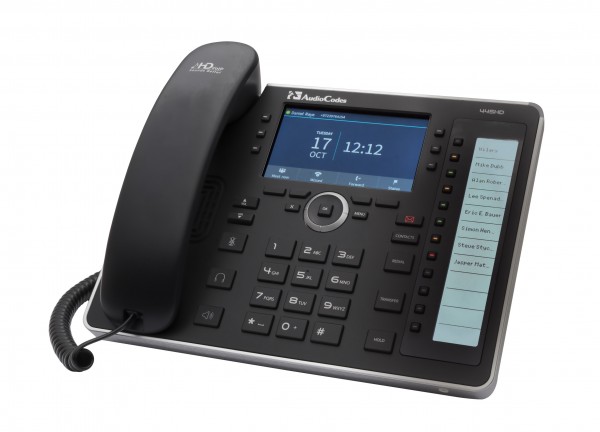 AudioCodes SfB IP-Phone 445HD, Gigabit, PoE, Black, PSU