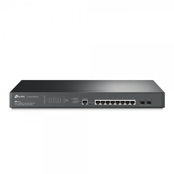 Commutateur TP-Link géré complet Layer2+ 10 Ports Â• 8x 2,5 GbE Â• 2x SFP+ Â• Budget PoE 240 Watt Â• 8x PoE at Â• 19&quot; Â• Omada Â• TL-SG3210XHP-M2