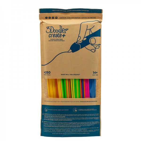 3Doodler Filament / Start+ / 250 / neonrot, neonorange, neongrün, neongelb, neonpink / &quot;Neon Glow Bulk Bag&quot;