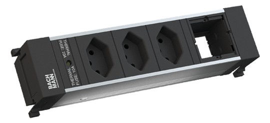 Bachmann Steckdoseneinheit Power Frame 3xCH(Schweiz) 1xCM, Strom GST18