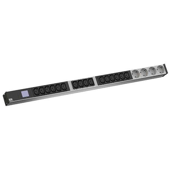 Bachmann PDU, Steckdosen, 16xDosen(C13)+4xCEE7/3-&gt;1ph Zuleitung 3,0m CEE 16A Stecker Blau, BN0500,