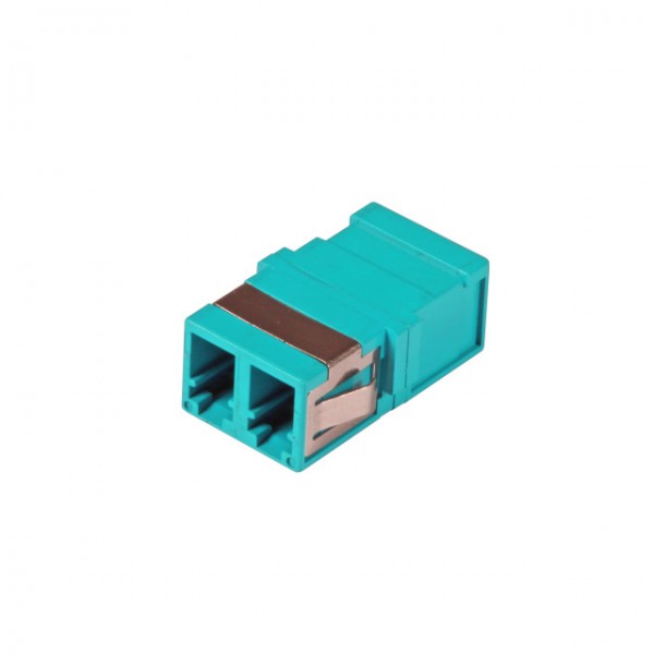 LWL-Kupplung,LC-Buchse/LC-Buchse, 50/125u Multimode, duplex, PVC, aqua, ohne Flansch,