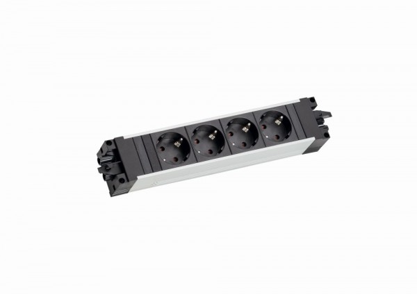 Bachmann STEP ALU, Steckdose, 4xDosen(CEE7)-&gt;2x(GST18),