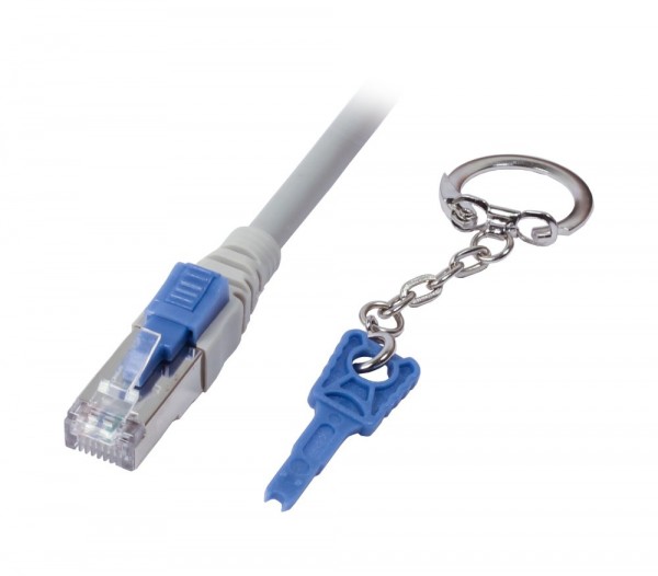 Patchkabel RJ45, CAT6A 500Mhz, 0.25m, grau, S-STP(S/FTP),mit