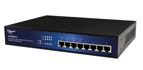 ALLNET ALL8804PoE+ / unmanaged 8 port Gigabit Switch HPoE, 2