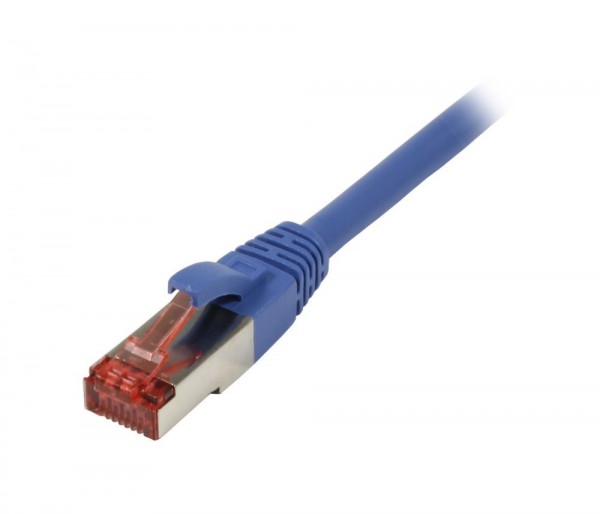 Patchkabel RJ45, CAT6 250Mhz, 1.0m blau, S-STP(S/FTP), TPE/LSZH(Superflex), Synergy 21,
