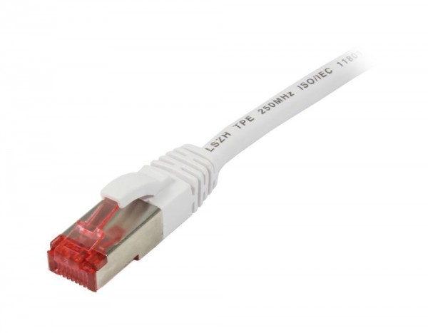 Patchkabel RJ45, CAT6 250Mhz, 15m weiss, S-STP(S/FTP), TPE/LSZH(Superflex), Synergy 21,