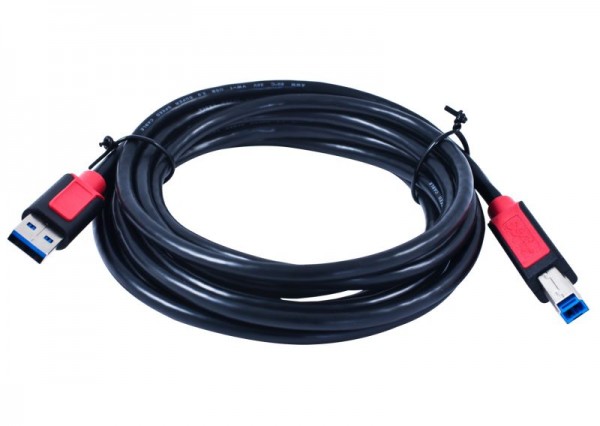 Kabel USB, A(St) =&gt; B(St), 1,8m, USB3.0, schwarz, Synergy 21,