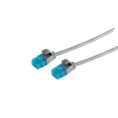 Patchkabel RJ45, CAT6 250Mhz, 0.5m grau, UTP(U/UTP); PVC, slimline d=3,5mm,