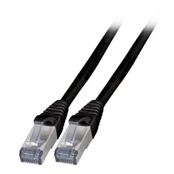 Patchkabel RJ45, CAT6A 500Mhz, 2m, schwarz; S-STP(S/FTP); außen, hochflexibel, TPE, AWG26/7,