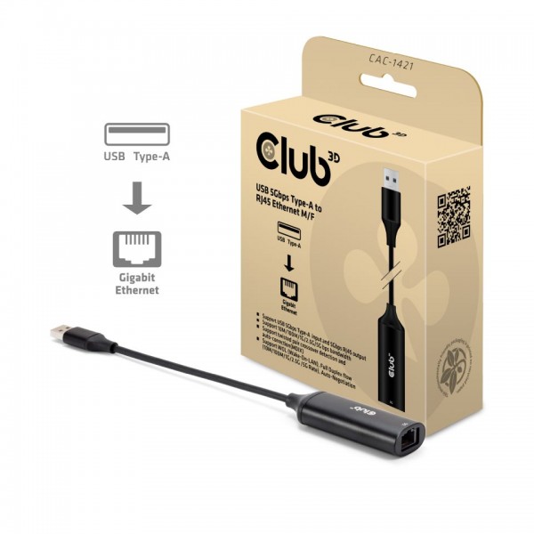 Adapter USB-A =&gt; LAN RJ45 5Gbps *Club3D*