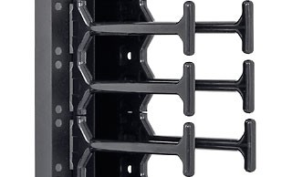 Triton 19"zbh. Kabelführungssystem Vertikal, 42HE, für 800mm Breite Schränke, Schwarz, zweireihig,