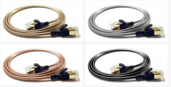 wantecWire armored, FTP CAT6a, 3,8mm, kupferfarben, Länge 1,0m