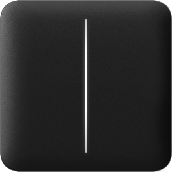 Ajax Homeautomation Zubehör LightSwitch SoloButton (2-gang) horizontal *schwarz*