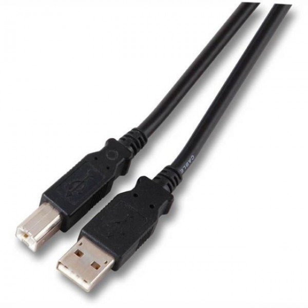 Kabel USB, A(St) => B(St), 1.8m, USB2.0, schwarz, Classic,