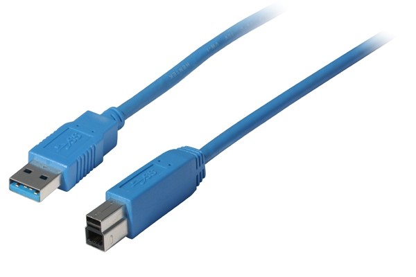 Kabel USB, A(St) => B(St), 1.0m, USB3.0, blau,