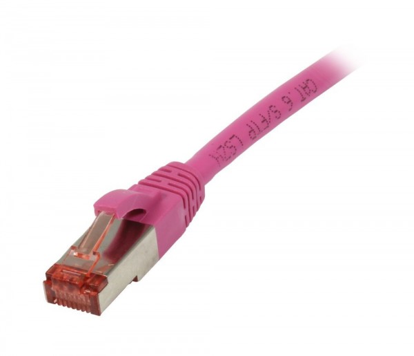 Patchkabel RJ45, CAT6 250Mhz, 0.5m magenta, S-STP(S/FTP), TPE/LSZH(Superflex), Synergy 21,