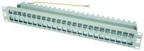 Telegärtner Modulträger,Patchpanel,f. 48xAMJ/AMJ-S-Mod./Kupp., 19", incl.Kabelabfangung, Lichtgrau,