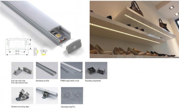 Synergy 21 LED U-Profil 200cm, ALU002-R noir