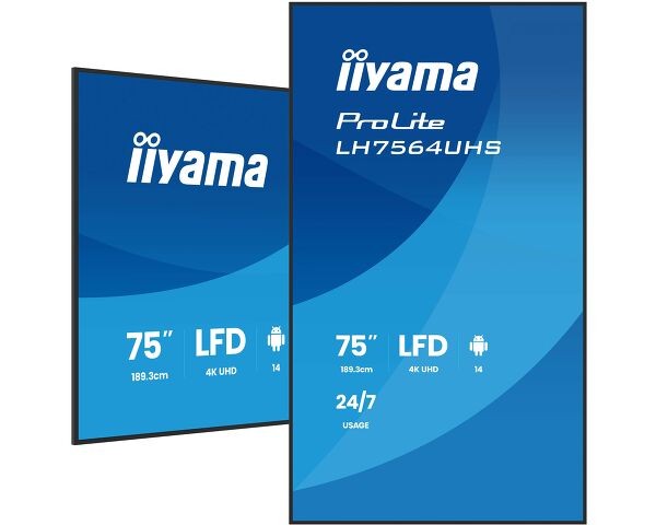 TFT 74,5&quot;/189cm iiyama ProLite LH7564UHS - 24/7 *schwarz*
