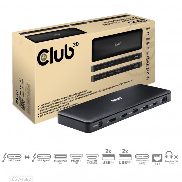 Club 3D Dockingstation - USB Typ C 12-in-1 *schwarz*