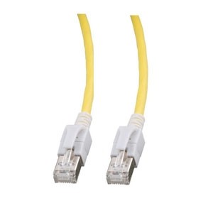 Patchkabel RJ45, CAT6A 500Mhz, 5m, gelb; S-STP(S/FTP); VC LED in den Steckern!,