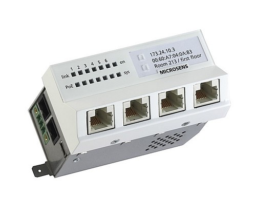 Microsens Installationswitch GBE 6 Port, horiz.Einbau 6xRJ45