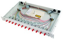 Telegärtner LWL, Patchpanel Spleisbox,19&quot;, 6xLC-Duplex, 50/125um, OM4, ausziehbar, Basis V