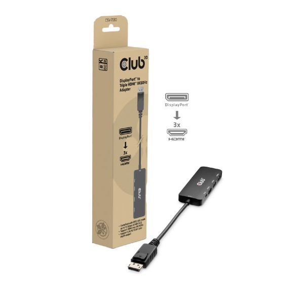 Adapter DisplayPort =&gt; 3xHDMI *Club3D*