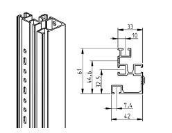 Vertiv(Knürr), LAN-Ebene 19&quot; T-Nut vo.+hi.B600 42HE