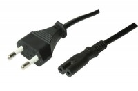 Netzkabel 230V Euro-Stecker/Euro8(C7)-Buchse, 1,5m, Black, Netzkabel 230V Euro-Stecker/Euro8(C7)-Buchse, 1,5m, Black,